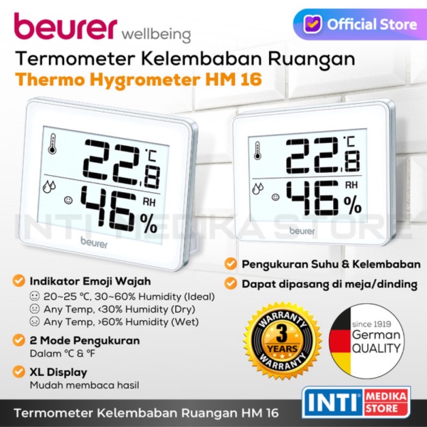 BEURER Termoigrometro LCD Timer bianco HM 22