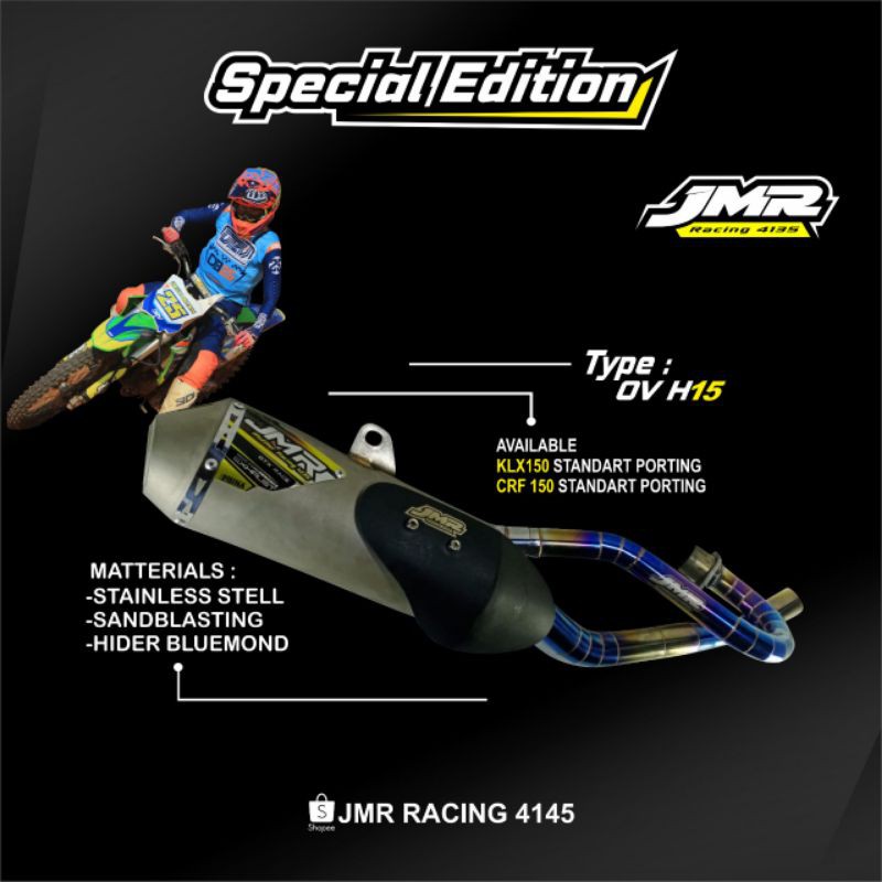 KNALPOT CRF TYPE OV H15  FULL SYSTEM JMR RACING 4135