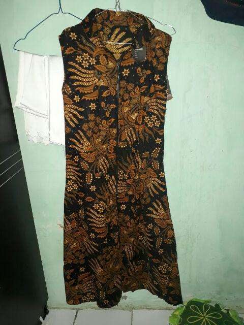 Maxi Cardi Batik Outer Wear Long Vest Sogan Series #2 Longvest Ethnic Rompi Panjang Nirmala