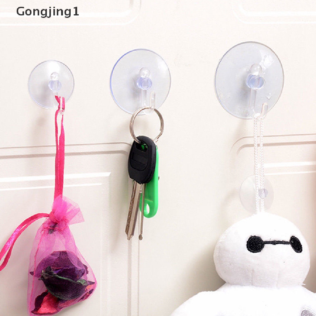 Gongjing1 Kait Gantung Transparan Dengan Suction Cup Untuk Dapur / Kamar Mandi