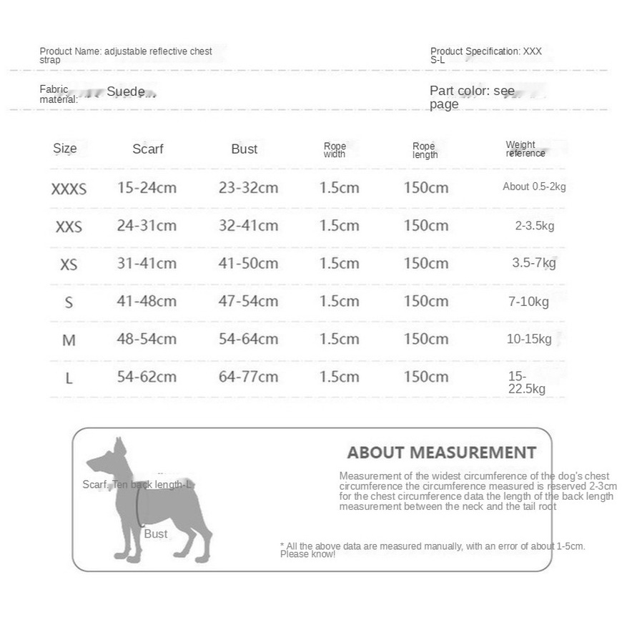 ★〓YUFeiPet〓★ Dog Harness with Leash Summer Pet Adjustable Reflective Vest Walking Lead for Puppy Harness for Small Medium Dog