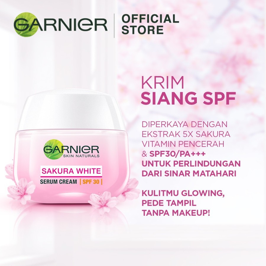 ★ BB ★ Garnier Sakura Whitening Serum Cream SPF30/PA+++  - 50 ml [ Untuk Kulit Cerah Merona ]