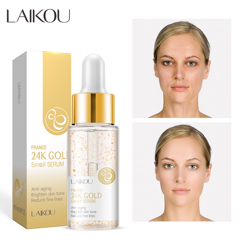 BPOM LAIKOU 24k Gold Snail Serum Krim Anti Penuaan Kerut Smooth Wrinkle Mata Cream