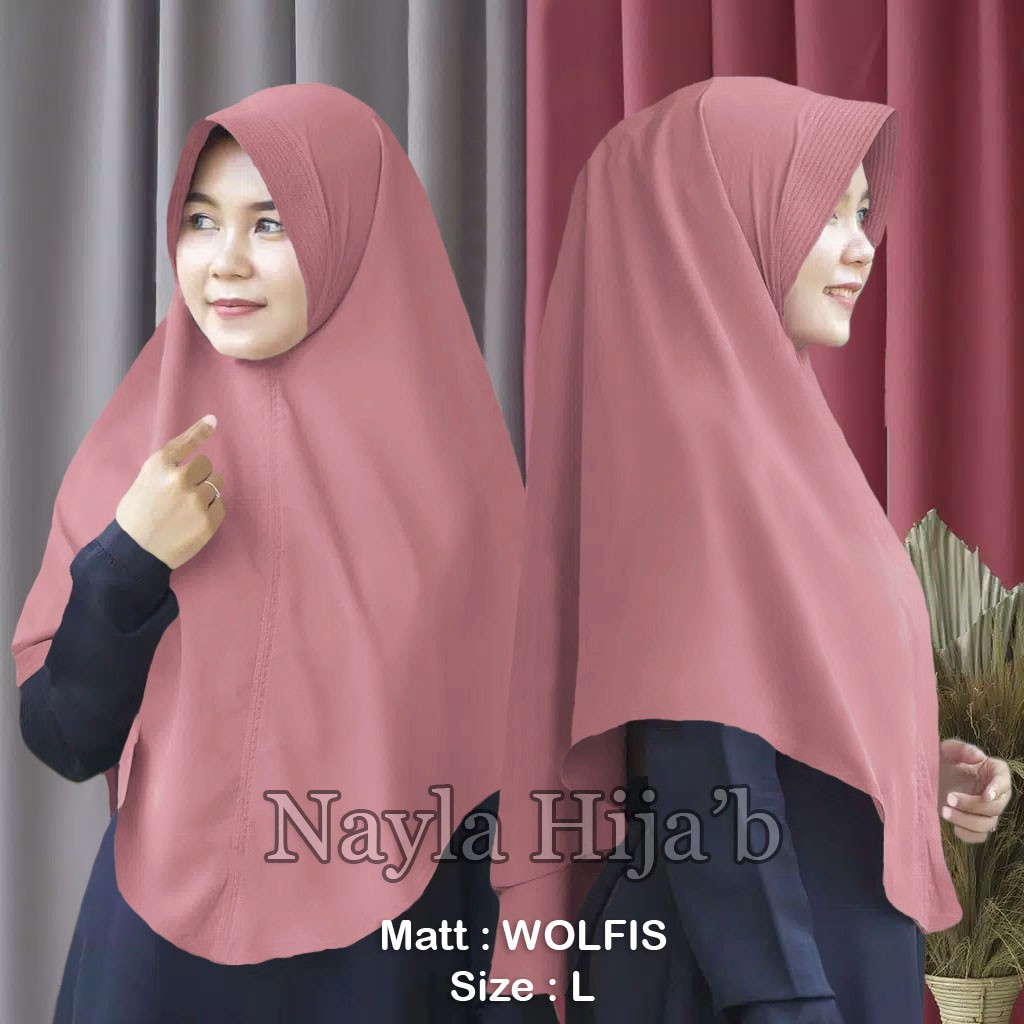 PROMO Bergo Wolfis L Jilbab Simpel Pet Antem Wolfis Kerudung Bergo Murah Nayla Hijab