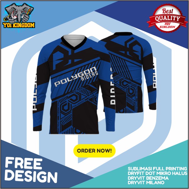 Jersey sepeda polygon | Kaos sepeda premium | custom nama