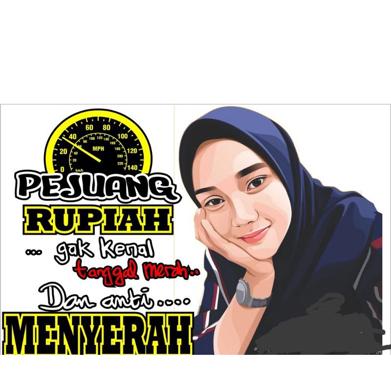 

STICKER PRINTINGNG GAMBAR CEWEK HIJAB DAN KATA KATA LUCU