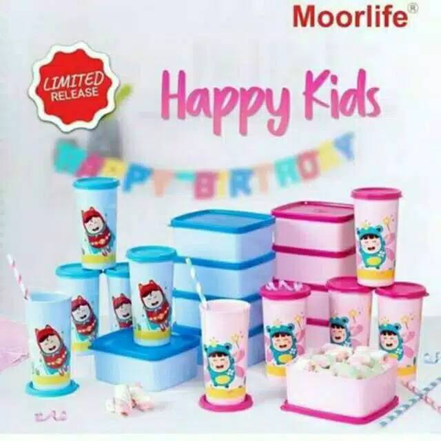 Tumbler dan kotak makan Happy Kids Moorlife termurah