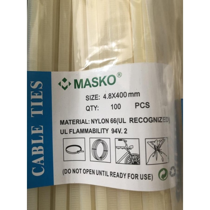 

TERBARU! Kabel cable tali ties sabuk TEBAL 4,8x400 mm 40 cm masko
