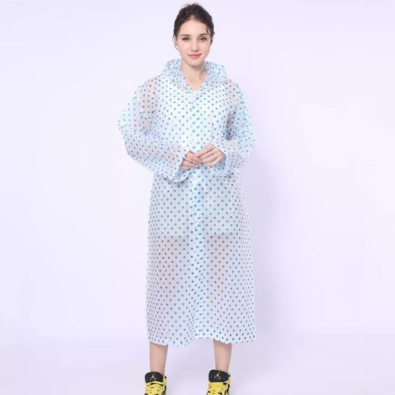 Jas hujan Terusan wanita / Plastik / terusan /  motif polkadot 3 warna / jas hujan traveling / jas hujan gamis / 3 Warna pria &amp; wanita 851  4U CLOTHING