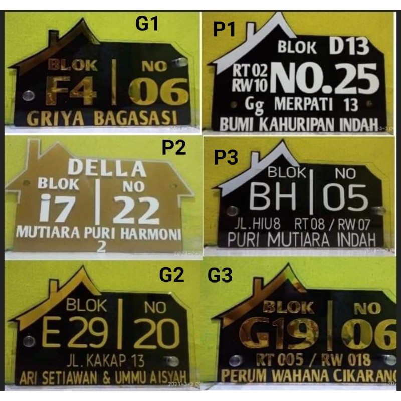 

Papan Alamat Rumah bahan akrilik