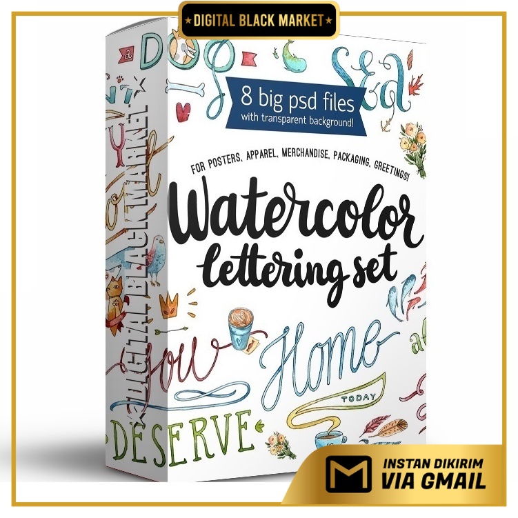 Water Color Lettering Set - Photoshop