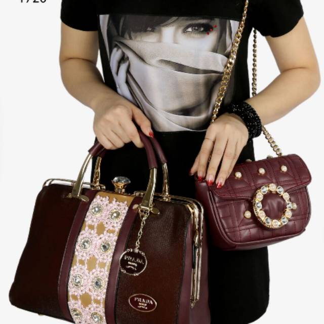 Tas Wanita New PRADA Tiara With Slimbags, Tas Import Murah