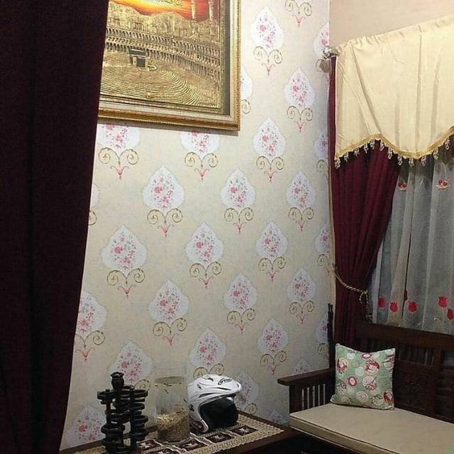 Wallpaper stiker uk 45cmx10m kode no 6020 bunga shabic / bunga