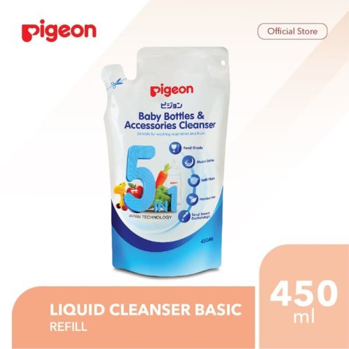 Pigeon Baby Bottle &amp; Accessories Liquid Cleanser 450ml Refill