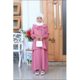 gamis anak cringkel dan katun twill ombre Aishwa kids rubi usia tanggung 6-12 tahun crincle urugiri hq