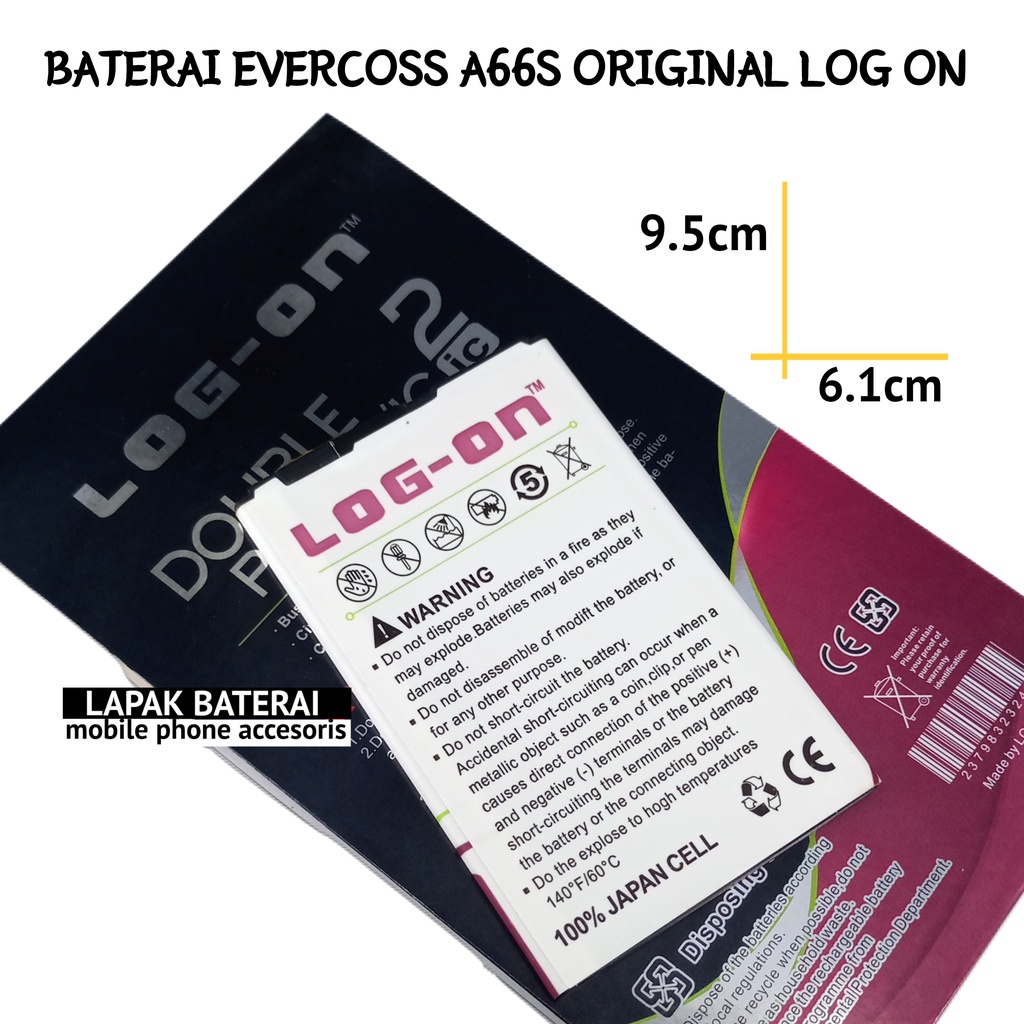 LOG - ON  Baterai everCOSS A66S Elevate Z - batre CROSS A66S battery ORIGINAL