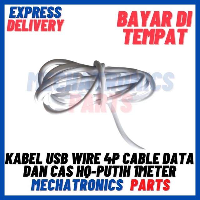 [DEV-9468] KABEL USB 4 CORE WIRE 4P CABLE DATA DAN CAS ISI 4PIN HQ-PUTIH 1METER