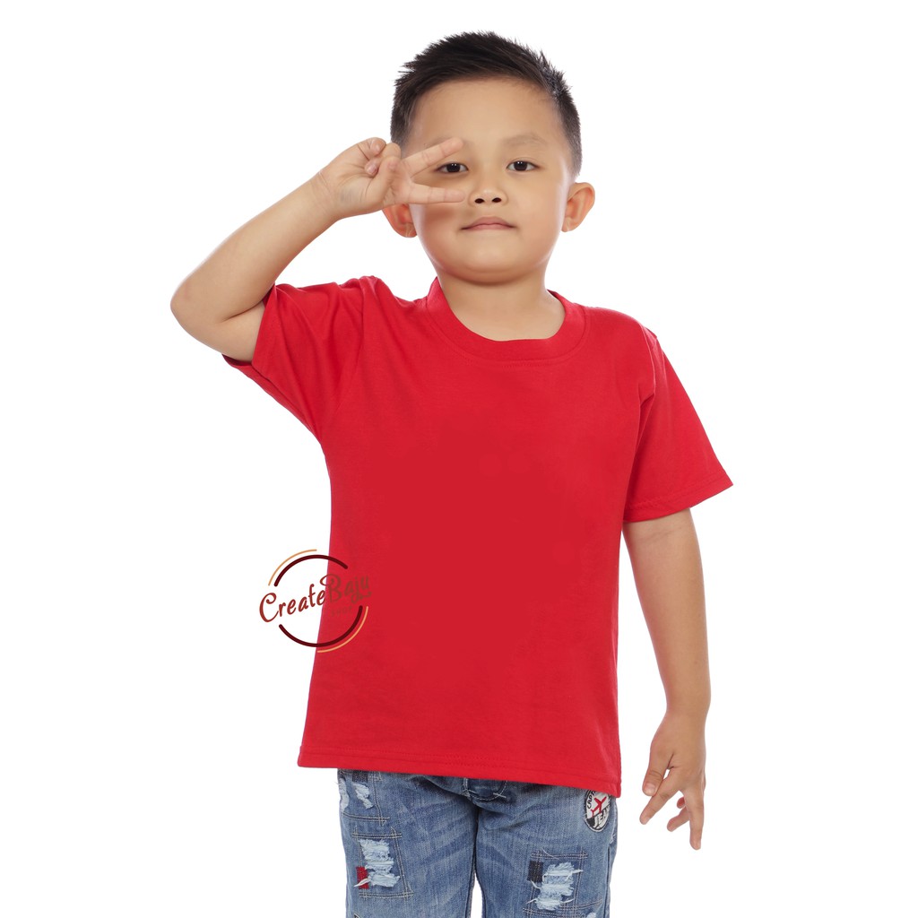 KAOS ANAK POLOS MURAH 1-7 TAHUN MERAH BAJU ATASAN ANAK LAKI POLOS BAHAN KATUN LENGAN PENDEK