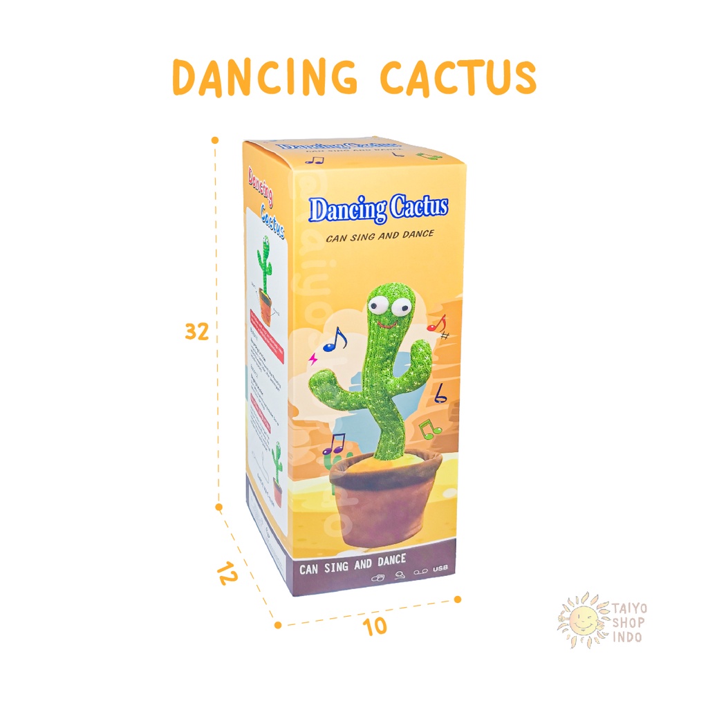 Mainan Anak Dancing Cactus USB BOX Kaktus Joged Musik Bicara Menari-3