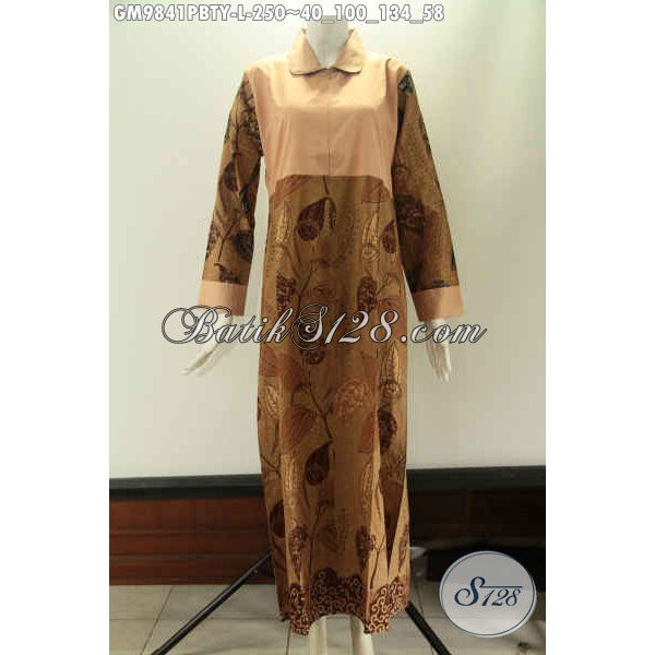 Gamis Model Kerah Bahan Batik Kombinasi Kain Toyobo Size L, Bisa Untuk Acara Formal GM 9841 PBTY