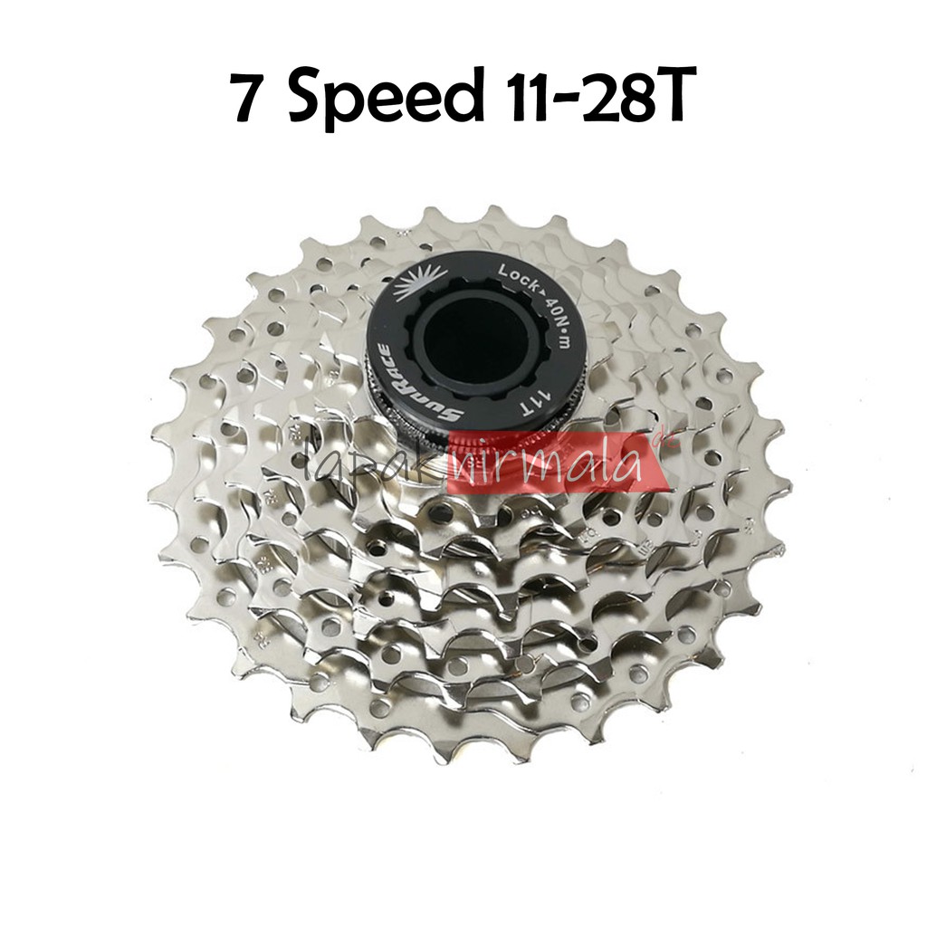 Sproket Sunrace 7 Speed 11-28T CSM63 Sprocket Sepeda Model Slop Cassette Roadbike