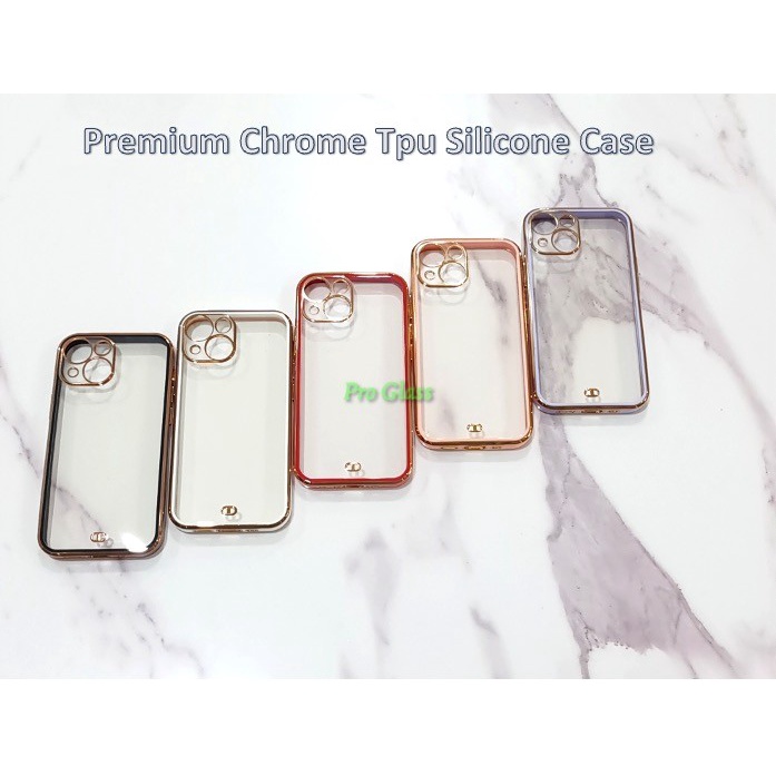 C122 Iphone 13 Mini 13 13 PRO 13 PROMAX Square Chrome TPU Silicone Case