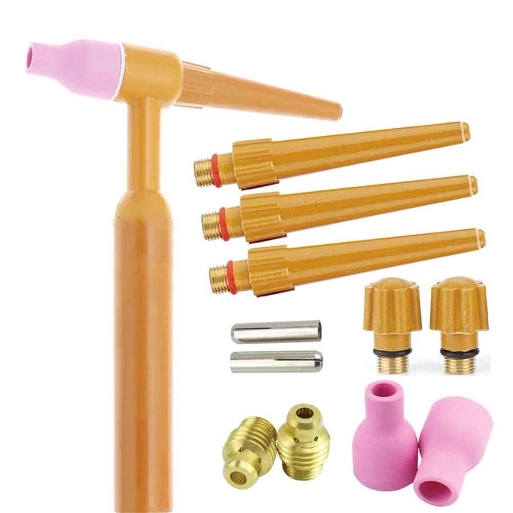Solighter 10pcs Nozzle Keramik 9.5/12.5x41mm Bagian Alat Pengelasan Aksesori Mulut Porselen