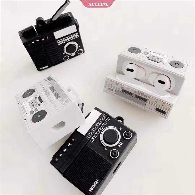 Casing Soft Case Silikon Bentuk Radio Retro Untuk AirPods 1 / 2 pro