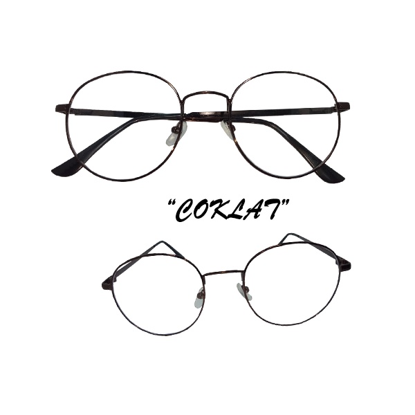 Kacamata Anti Radiasi Lensa Transparan Retro Vintage Frame Eye-glasses Kaca mata Fashion Lensa Blueray Pria dan Wanita