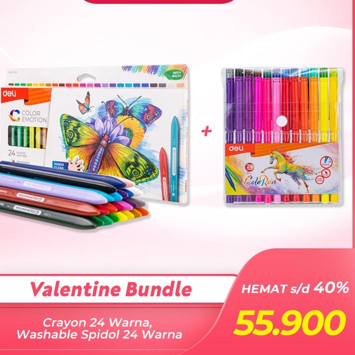 

Lagi Trend ♝ Deli Bundle Edisi Valentine / 1set Crayon 24 warna, 1set Spidol 24 Warna / VAL2022-10*