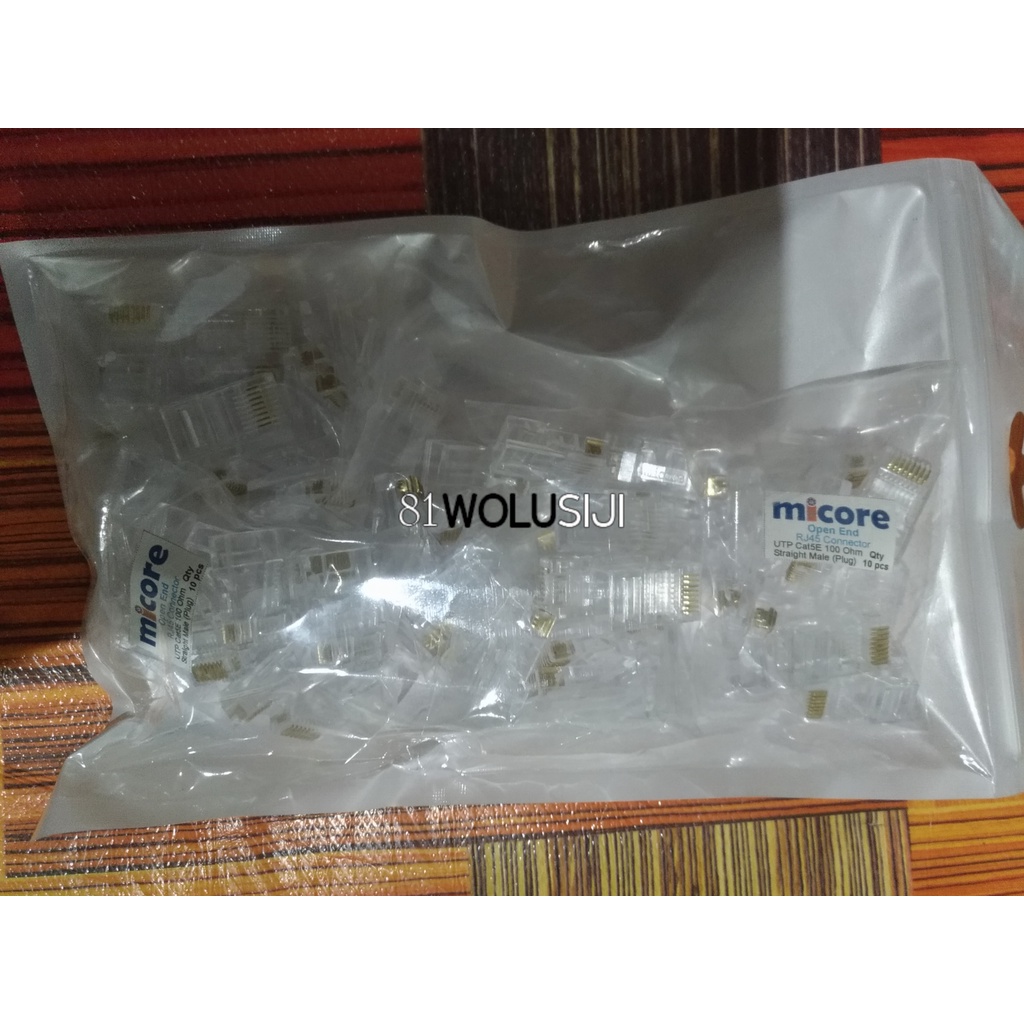 Konektor/Connector RJ45 UTP/FTP Micore Cat5 50pcs - Anti gagal