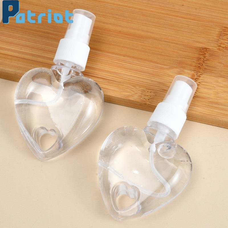 30/50ml TravelSpary Empty Spray Bottles with Buckle  Hook /Heart Shape Refillable Spray Bottle for Outdoor Camping Hiking