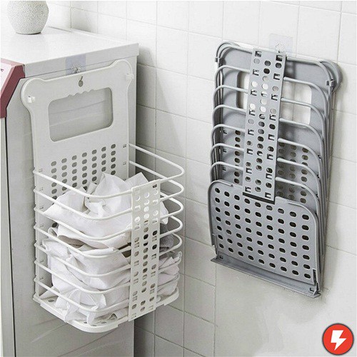 Flashmart Keranjang Lipat Gantung Penyimpanan Pakaian Kotor Foldable Laundry Organizer