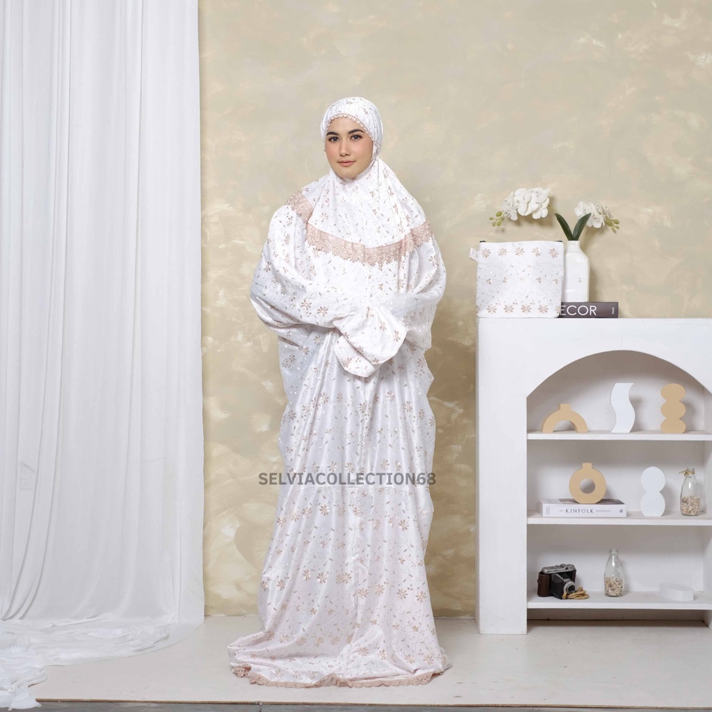 Mukena Terusan Dewasa selviacollection68 Sutra Prada Premium Jumbo Travelling