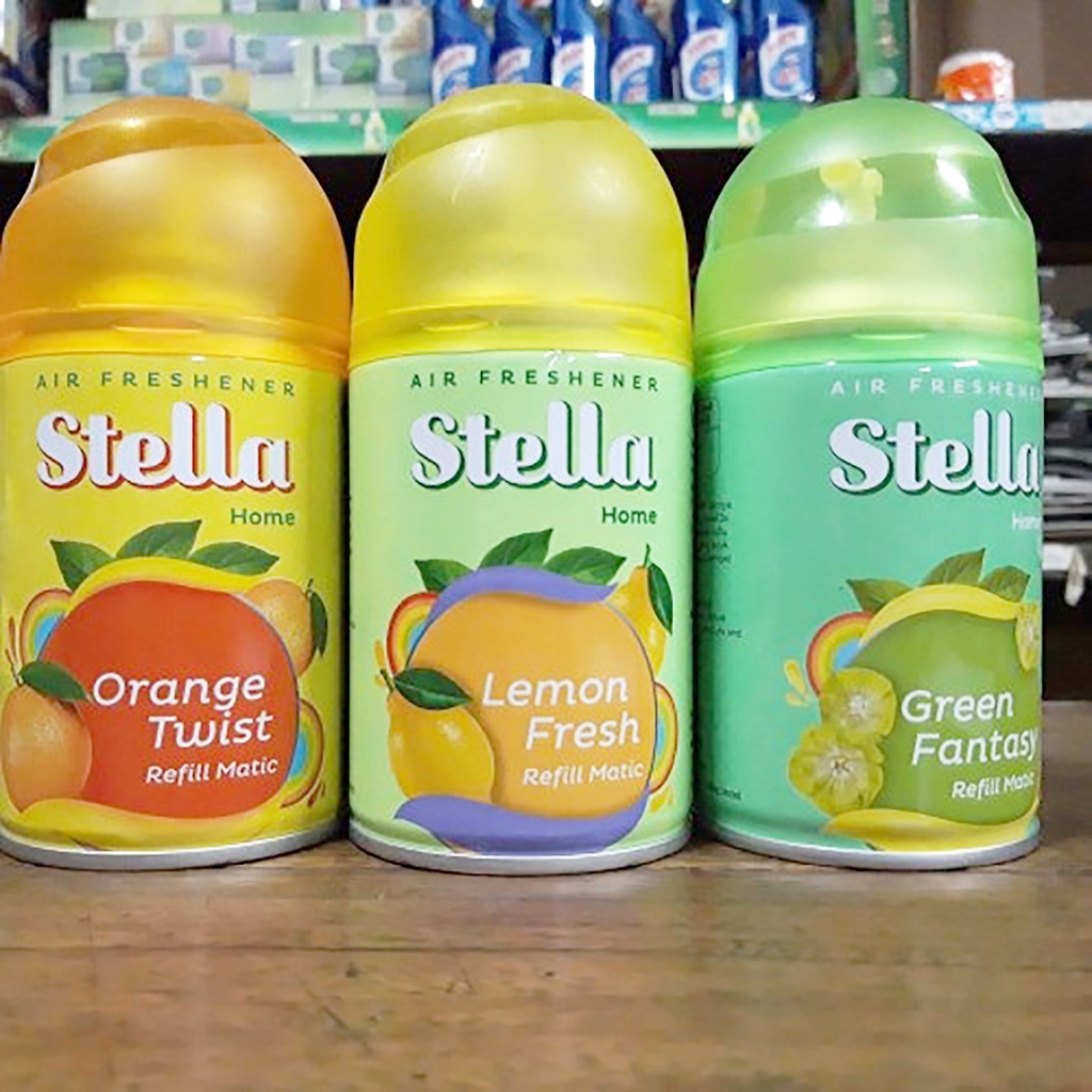 Bisa COD Stella Refill Pengharum Ruangan 225 ml - Stella Lemon Fresh Refill Matic - Stella Orange Twist Refil