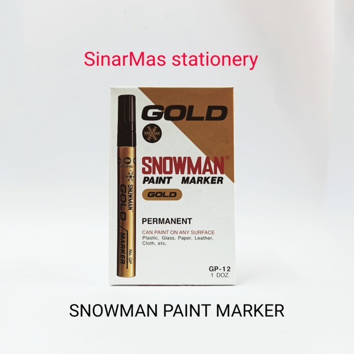 

Terlaris Spidol Snowman Paint Marker Gold Gp 12 / Spidol Besar Emas - Gold Bagus