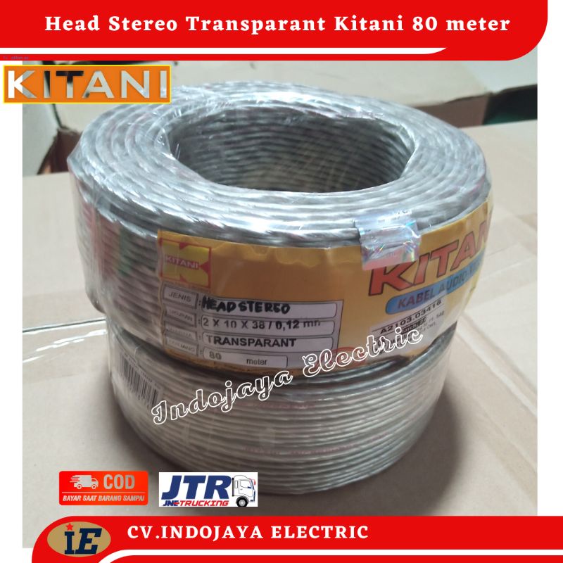 Kabel Head Stereo Transparan Kitani 80 Meter