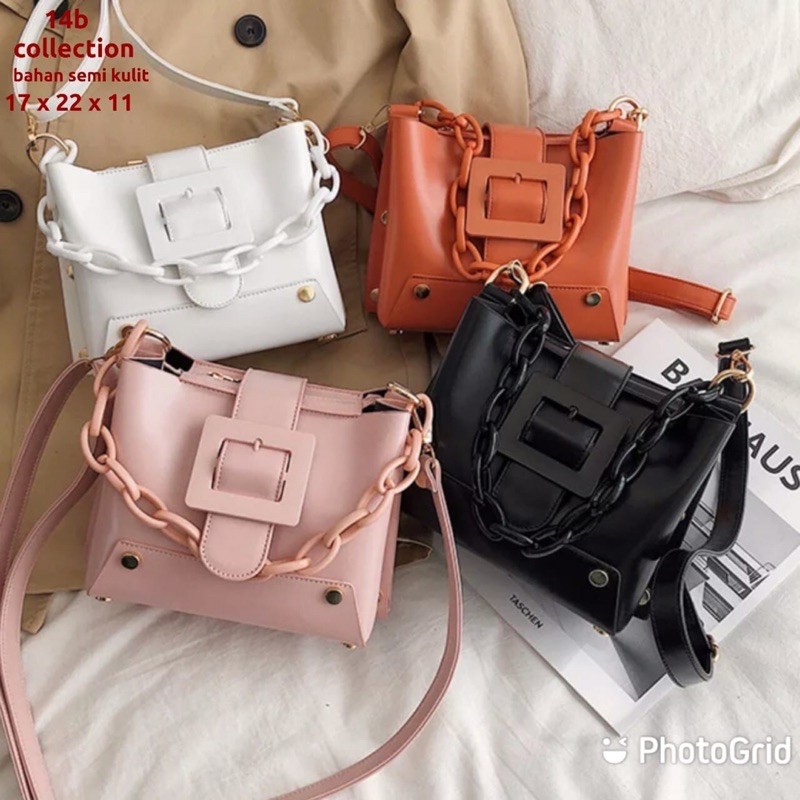 belt bags tas selempang wanita tas rantai tas batam kekinian top handle rantai slingbags polos