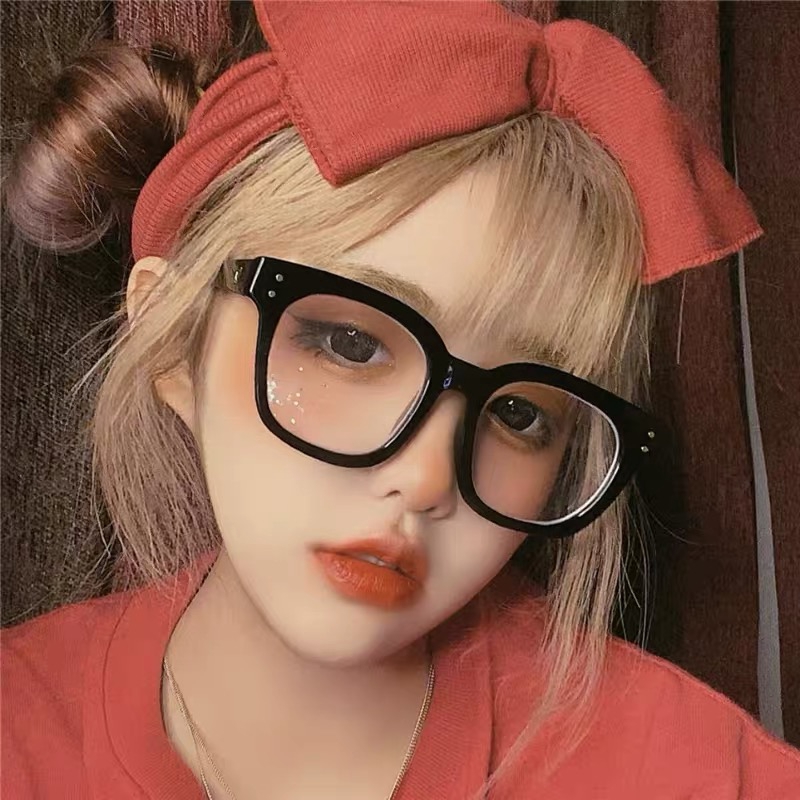 Fashion rice nail big frame ins retro trend all-match glasses