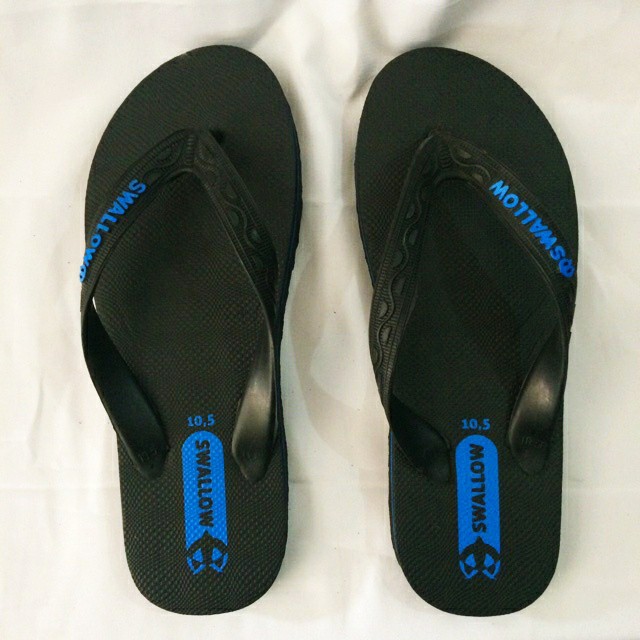 (COD) SANDAL JEPIT KARET SWALLOW BLACK PEARL M02 MURAH