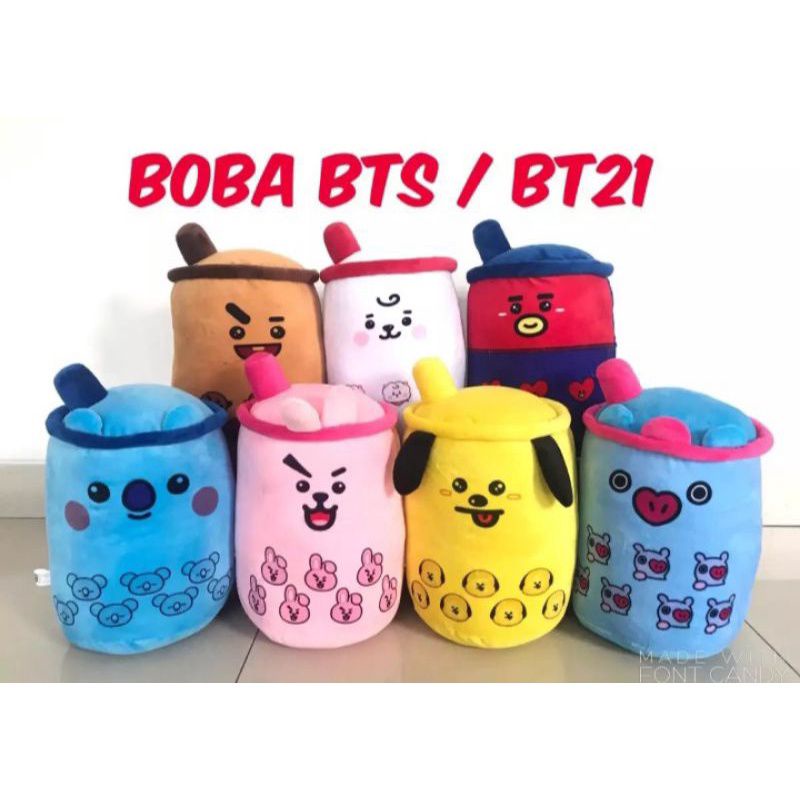 Boneka Boba/ Bantal Guling Boba BT21 Lucu dan imut