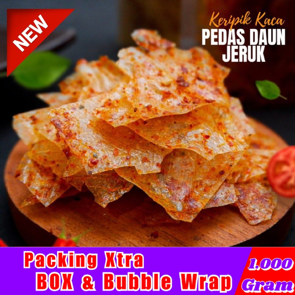 

[1Kg] Keripik Kaca Super Pedas / keripik kaca khas daerah / Kecimpring - Hufaida Snack snack kiloan