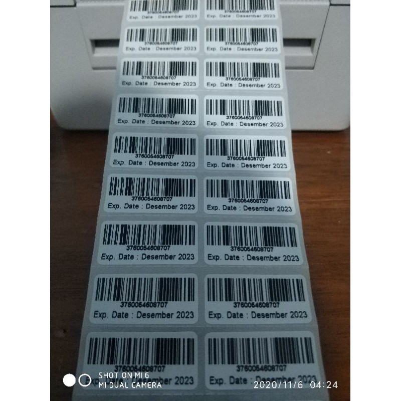Cetak Label Harga 33x15 400 pcs - Cetak Label Barcode 33x15 isi 400 pcs - Bahan Thermal / Semicoated