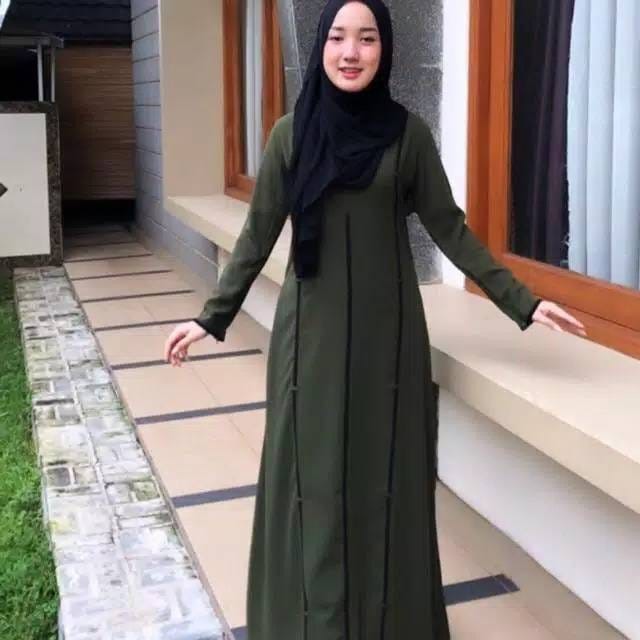 FMOS Syahla Dress Maxi Size S M L XL l Gamis Syar'i l Fashion Muslim Terbaru-4