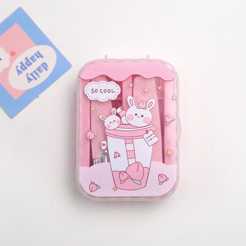 Gunting Kuku Set 2 Pcs / Gunting Kuku 2 in 1 / Gunting Kuku Warna Paster Ujung Miring / Ujung Biasa / Manicure Set