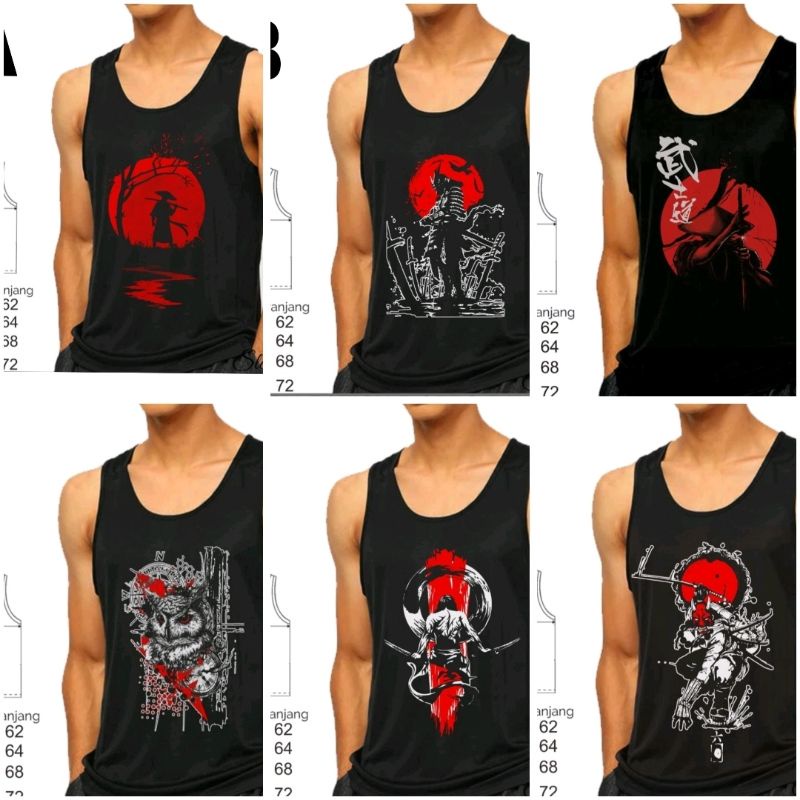 Singlet pria atau kaos dalam pria sablon