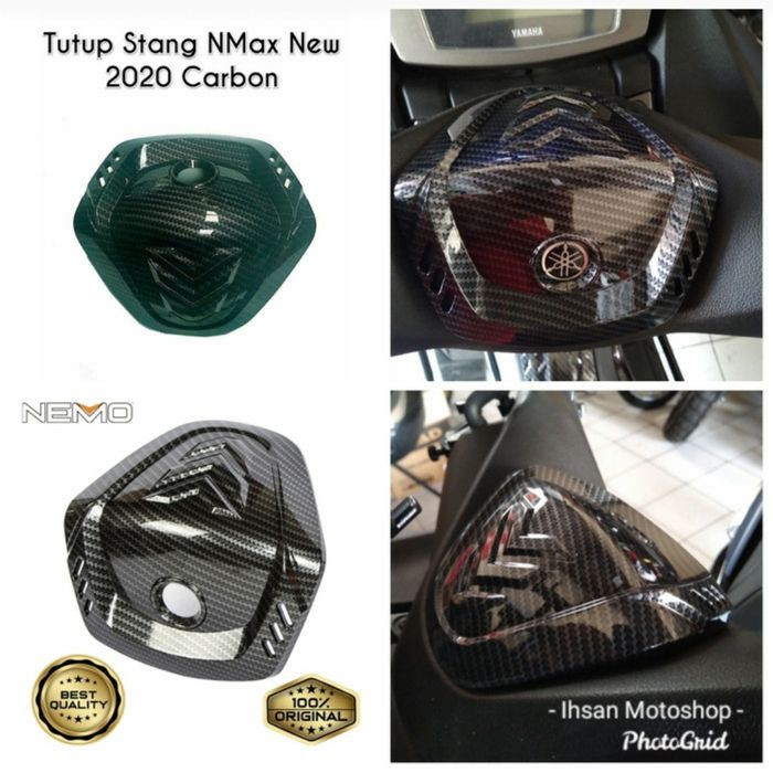 Cover Tutup Stang New Nmax 2020 Carbon Nemo / Cover Stang Nmax Karbon