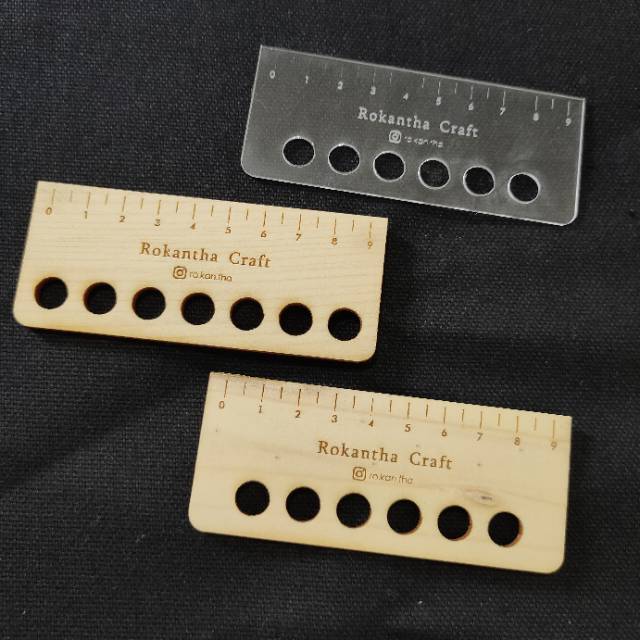 

Bobbin thread holder organizer wadah benang penggaris kayu bobbin kayu laser cut