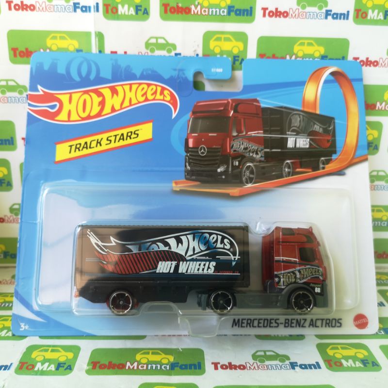 Hotwheels Track Stars Mercedes Benz Actros Model Truck Trailer