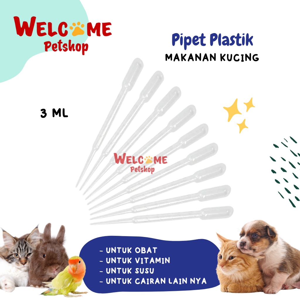 Pipet Plastik 3 ml Tetes Pakan Burung Lolohan Alat Bantu Feeding Susu